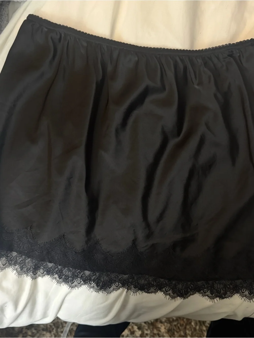 Women's Black Lace Trim Half Slip - Womens XL